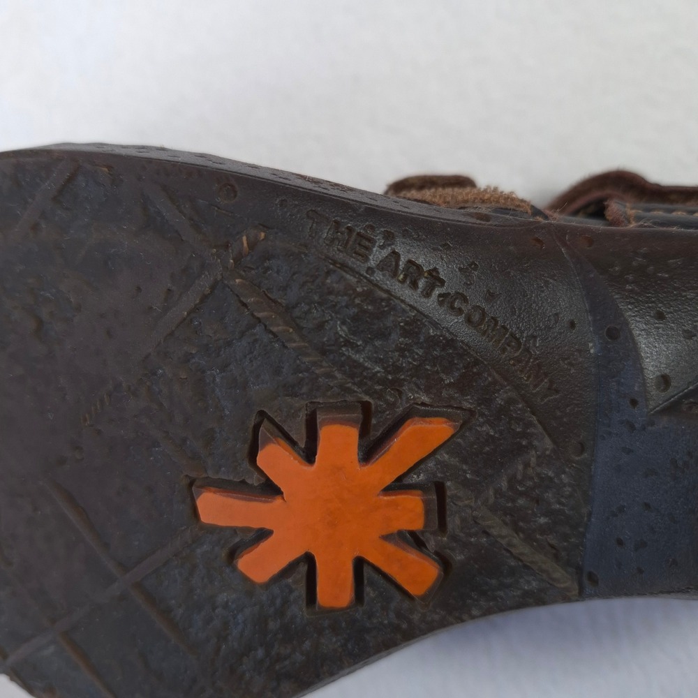 Art Company Mary Jane Wedge Sandals Brown Sz 38 Leather Gorpcore Cottagecore - Picture 11 of 12